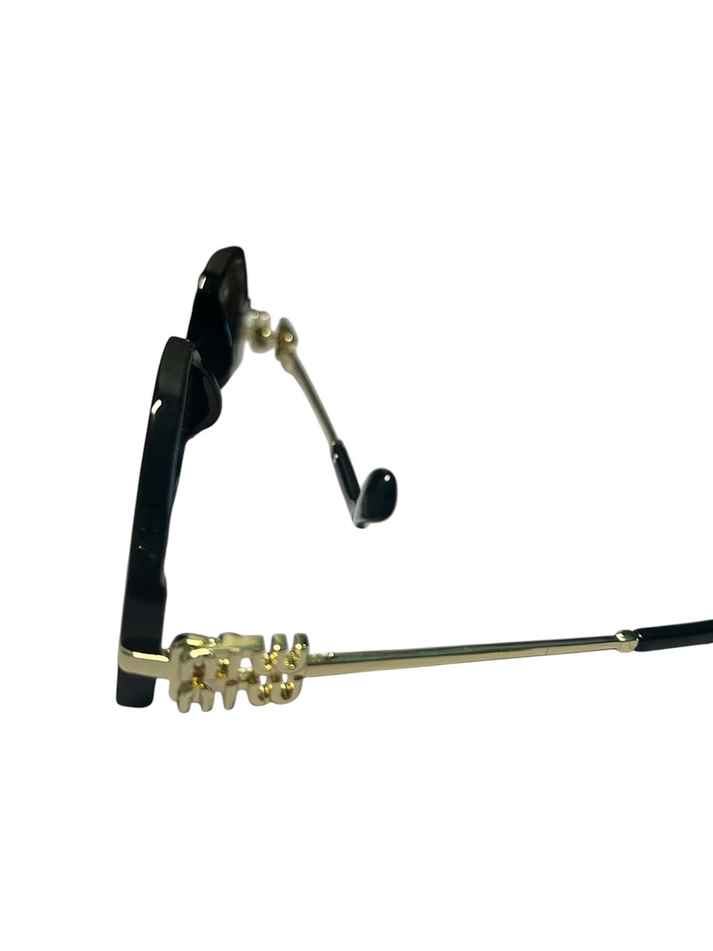 Miu Miu  Black Cat-Eye Glasses with Gold Accents- fashion jewelry